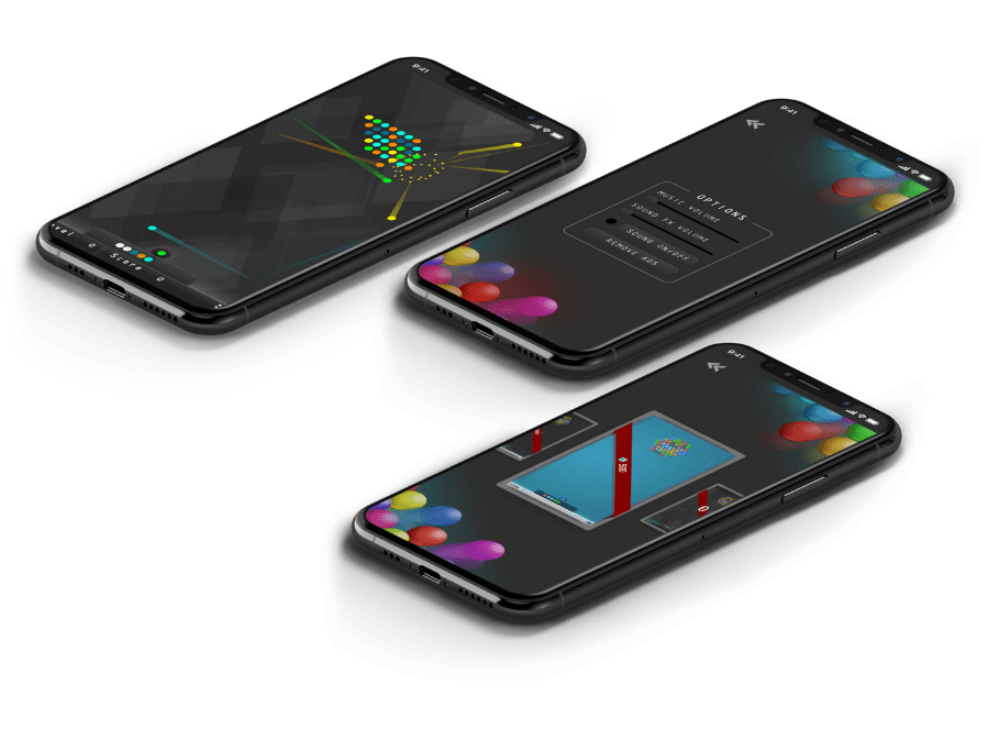 Mobiles displaying Color Balls Game