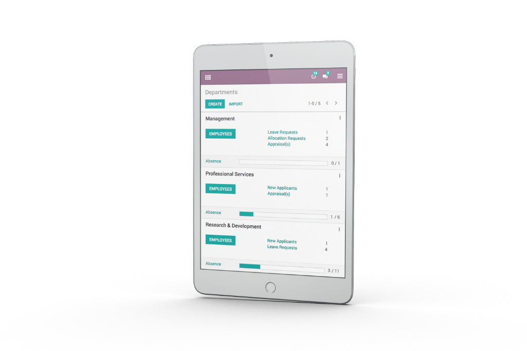 Odoo Employee Ipad