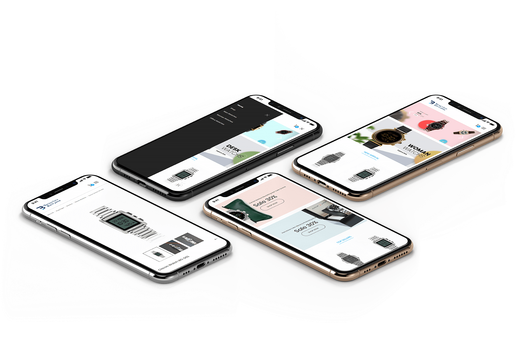 iPhone XS Isometric Onfloor Mockup